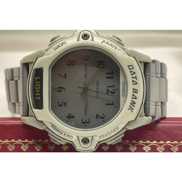 Casio ABX-24 Wrist Watch Module 2359 Vintage Old Retro Data Bank Dead Battery - Picture 2 of 8